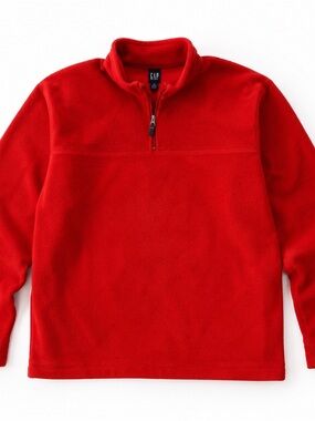 Vintage‎ GAP Mens XXL Red Fleece Quarter Zip Pullover Sweater Mock Neck